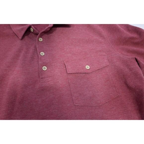 Untuckit Golf Polo Performance Long Sleeve Dark Red Shirt Mens Size Large - Picture 7 of 10